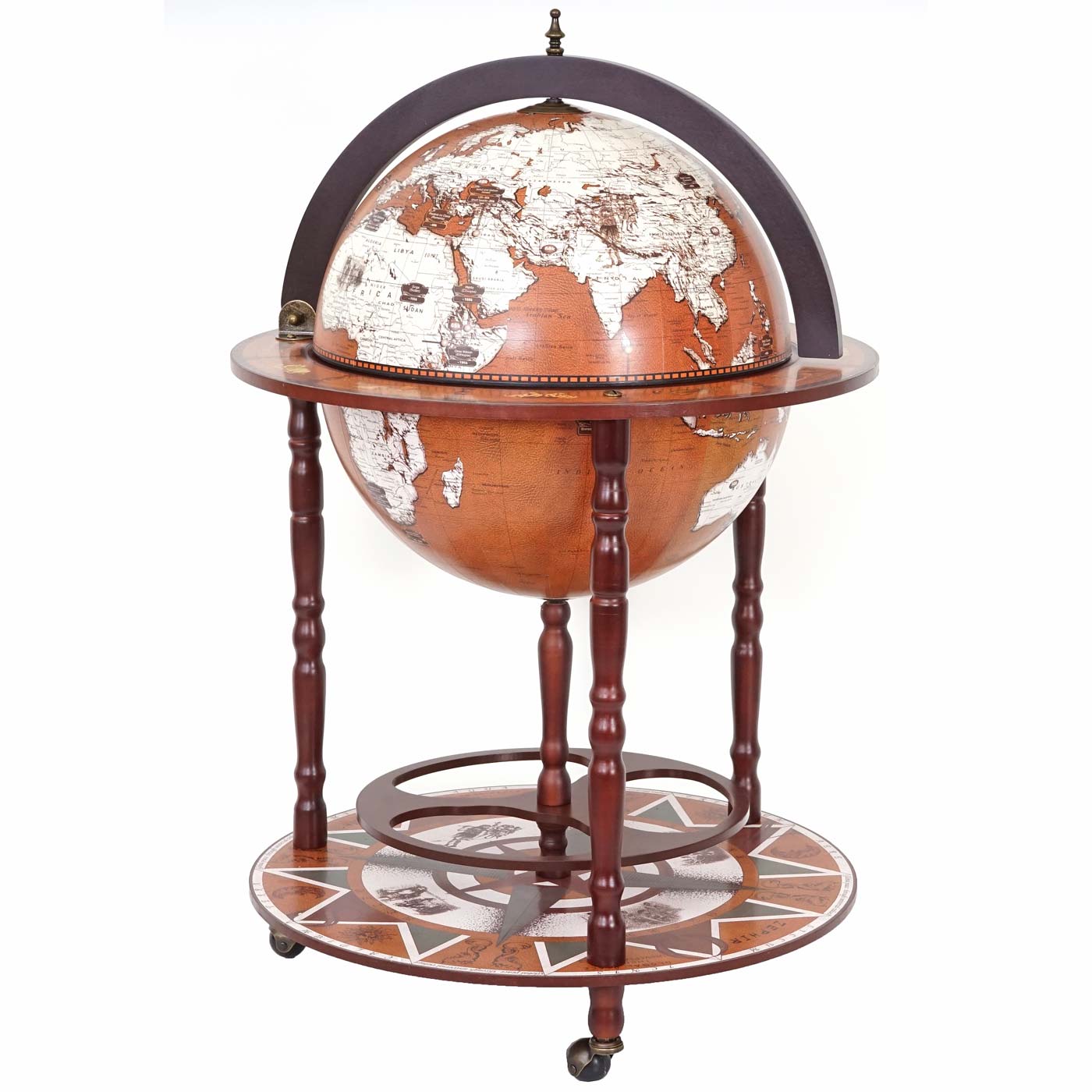 Globusbar MCW-D86, Minibar Hausbar Weinregal, Weltkugel Ø 45cm rollbar Eukalyptusholz MVG-zertifiziert