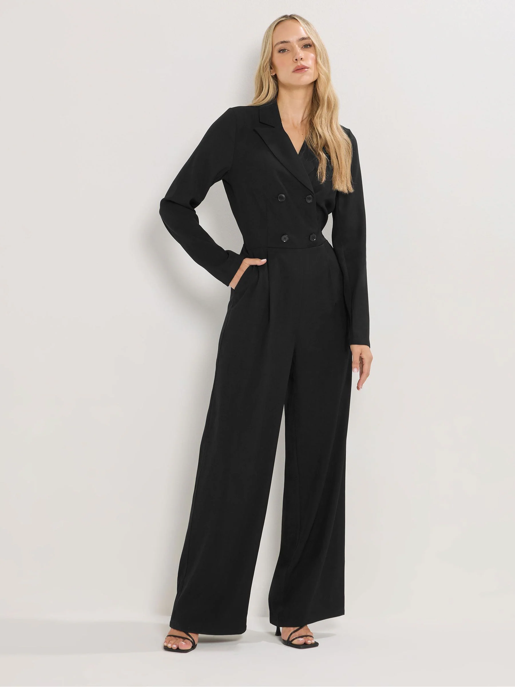 Long Tall Sally Long Sleeve Collar Jumpsuit