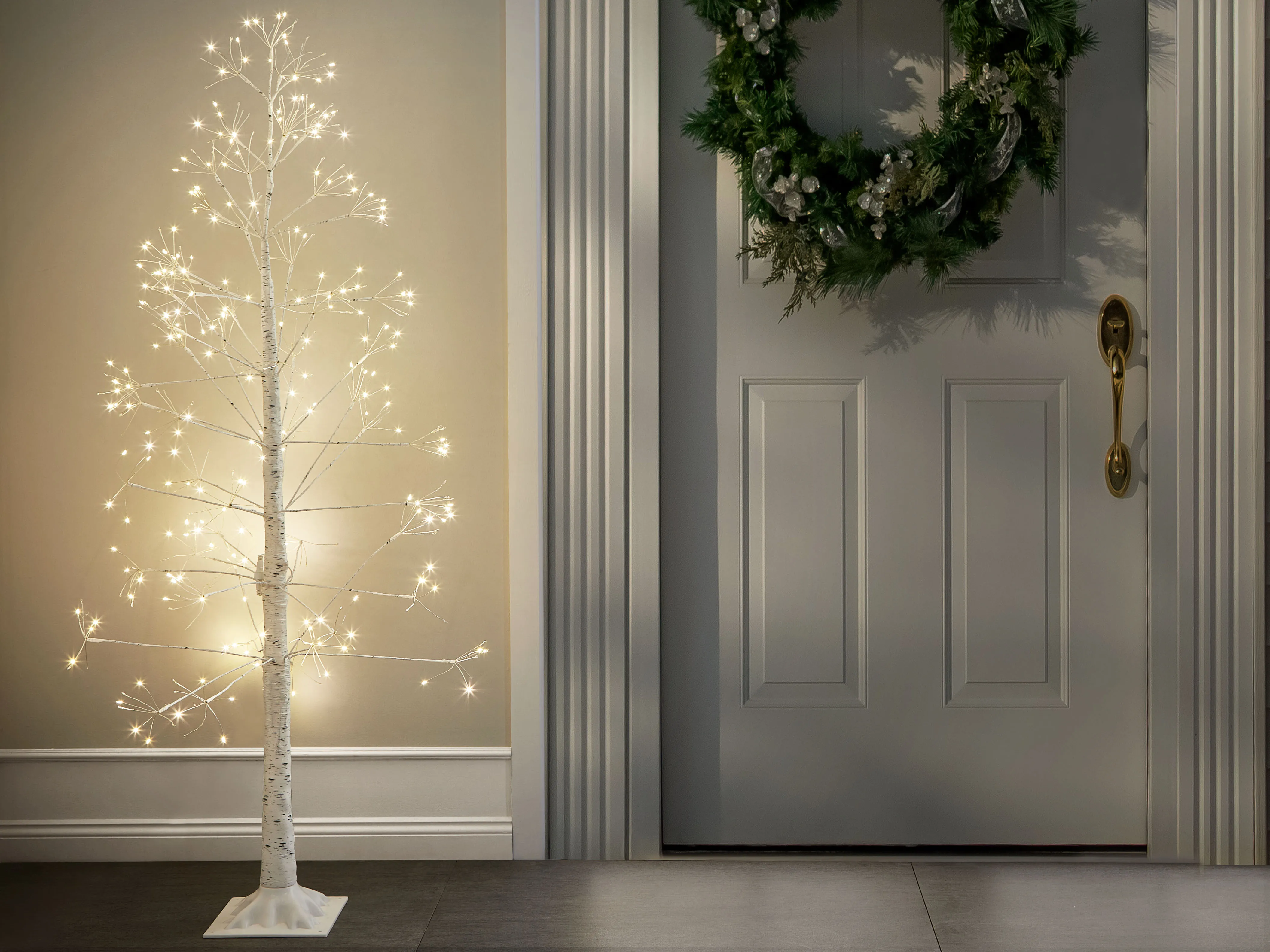 Buitendecoratie LED ALBIONI Boom 180 cm Wit