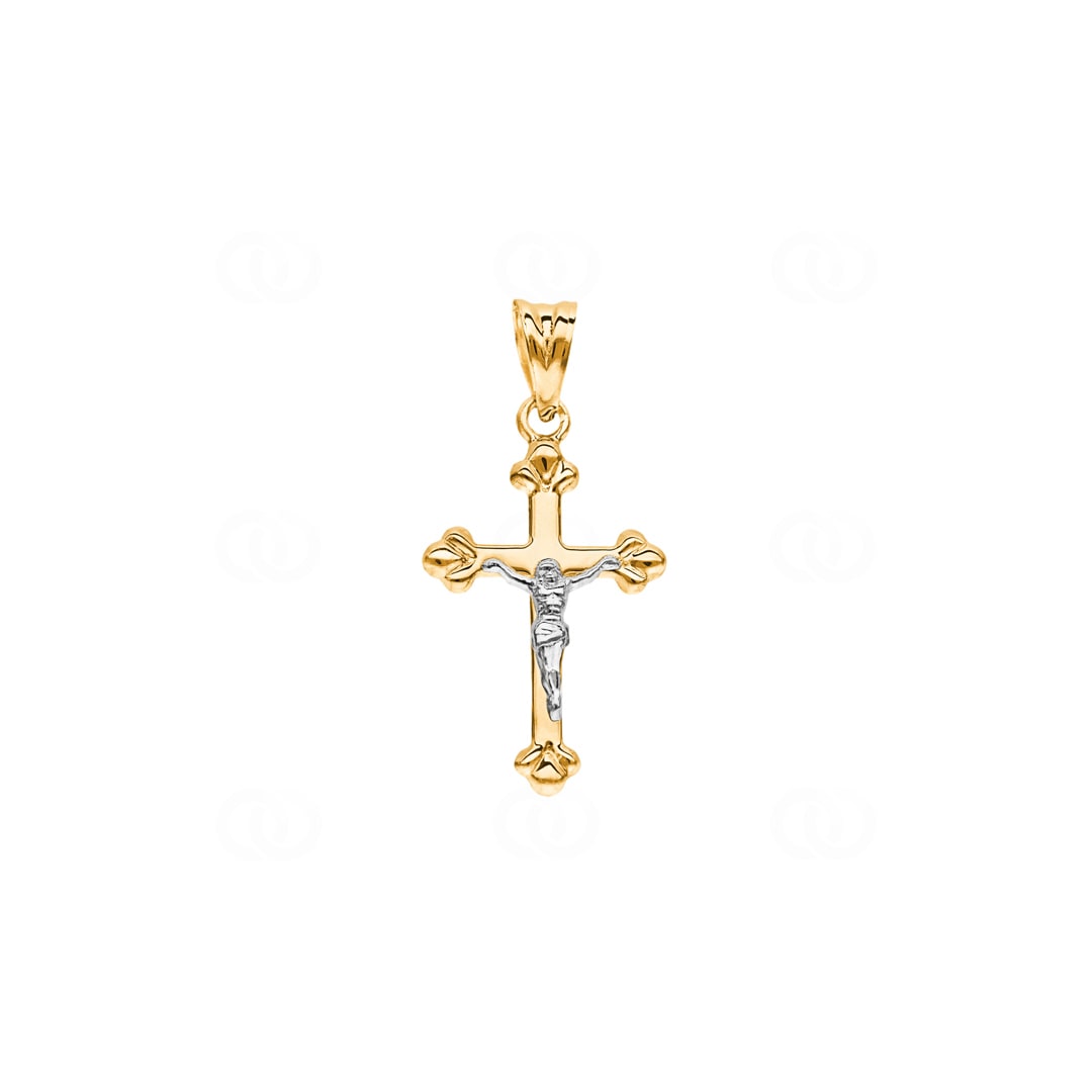 Anhänger 750/18 K Gelbgold Kreuz mit Jesus 28 x 16mm