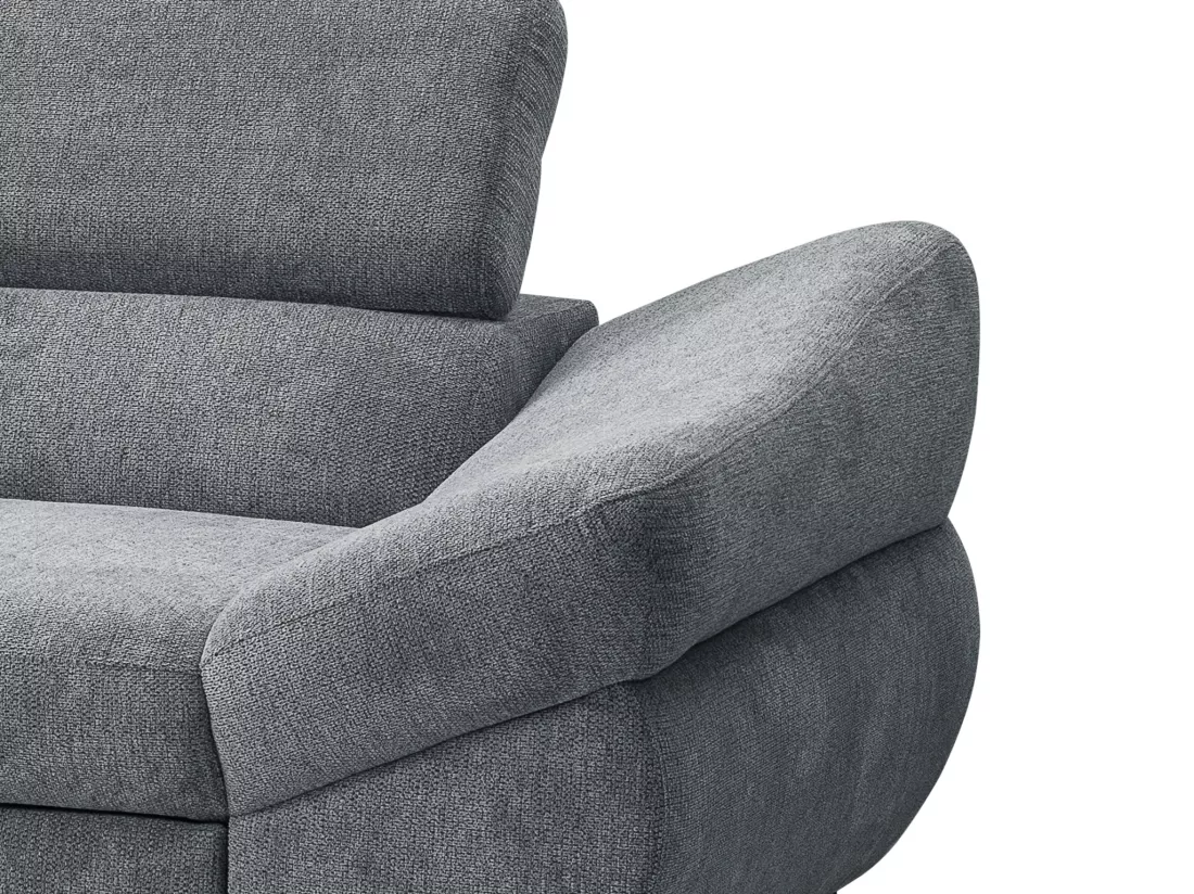 Canapé d'angle gauche convertible en tissu texturé gris DALIAS