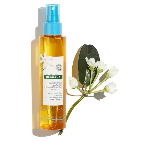 Óleo Reparador Pós-Sol Klorane Monoï & Tamanu para Rosto e Corpo 150ml