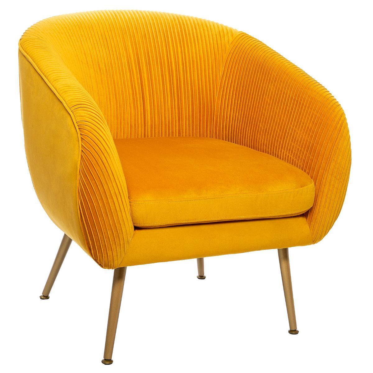 FAUTEUIL VELOURS SOLARO OCRE