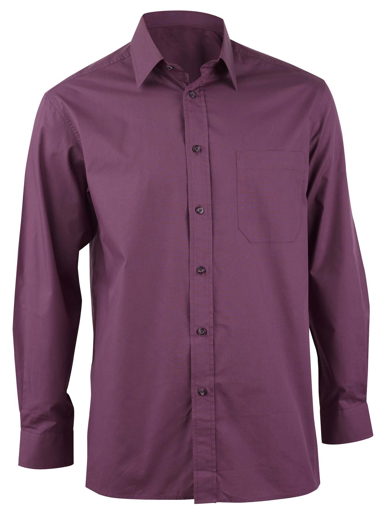 Chemise en pur coton tissé teint