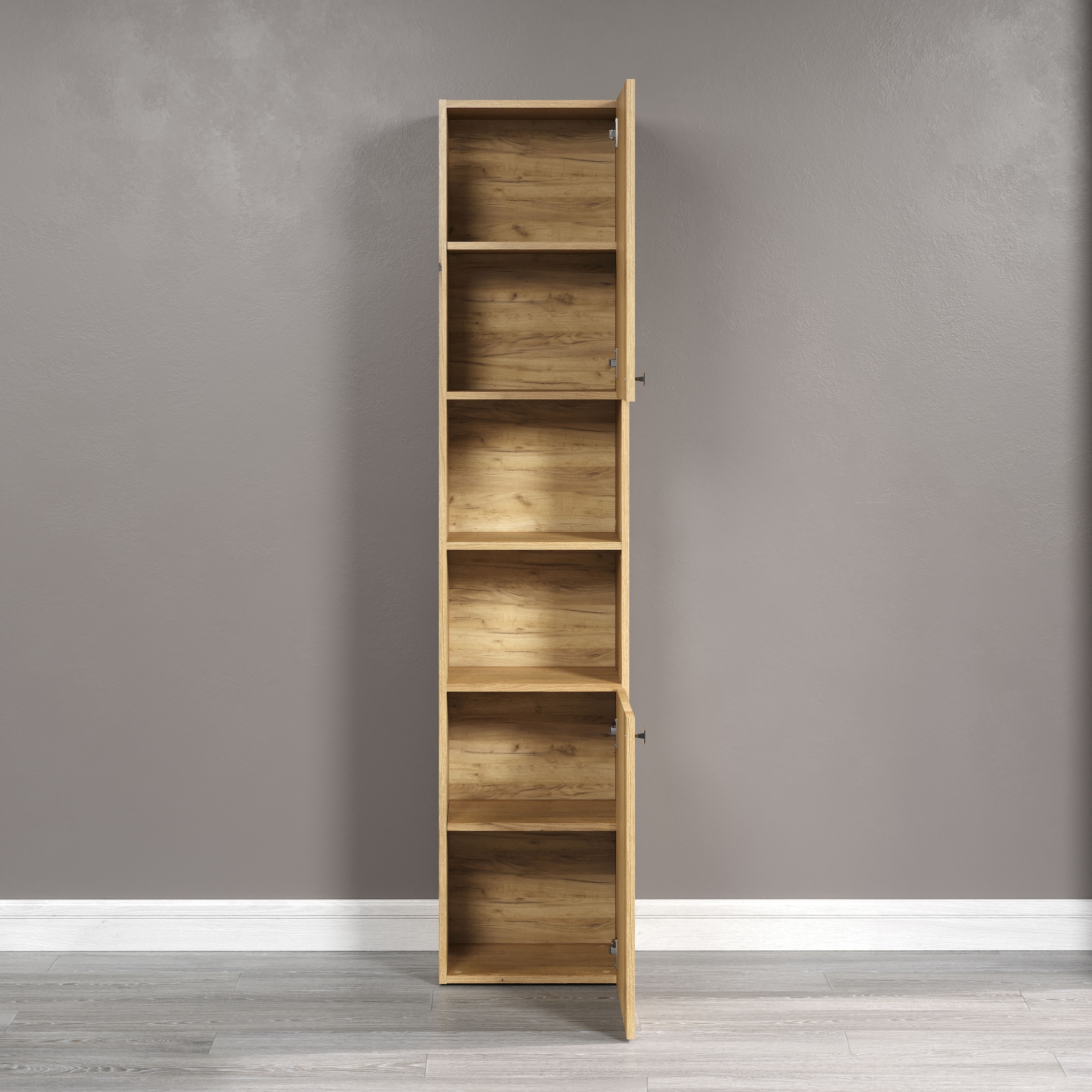 welltime Hochschrank »Amrum« 1 Stk. tlg. Badezimmerschrank mit und ohne Schublade - (B/T/H) 40-70/31/186 cm