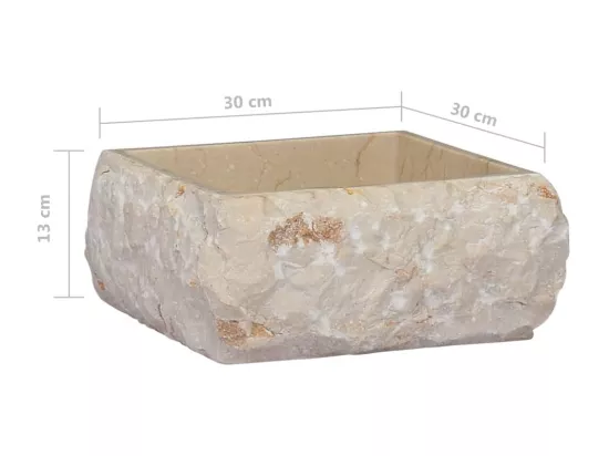 Lavabo de salle d'eau crème 30 x 30 x 13 cm 02_0002818