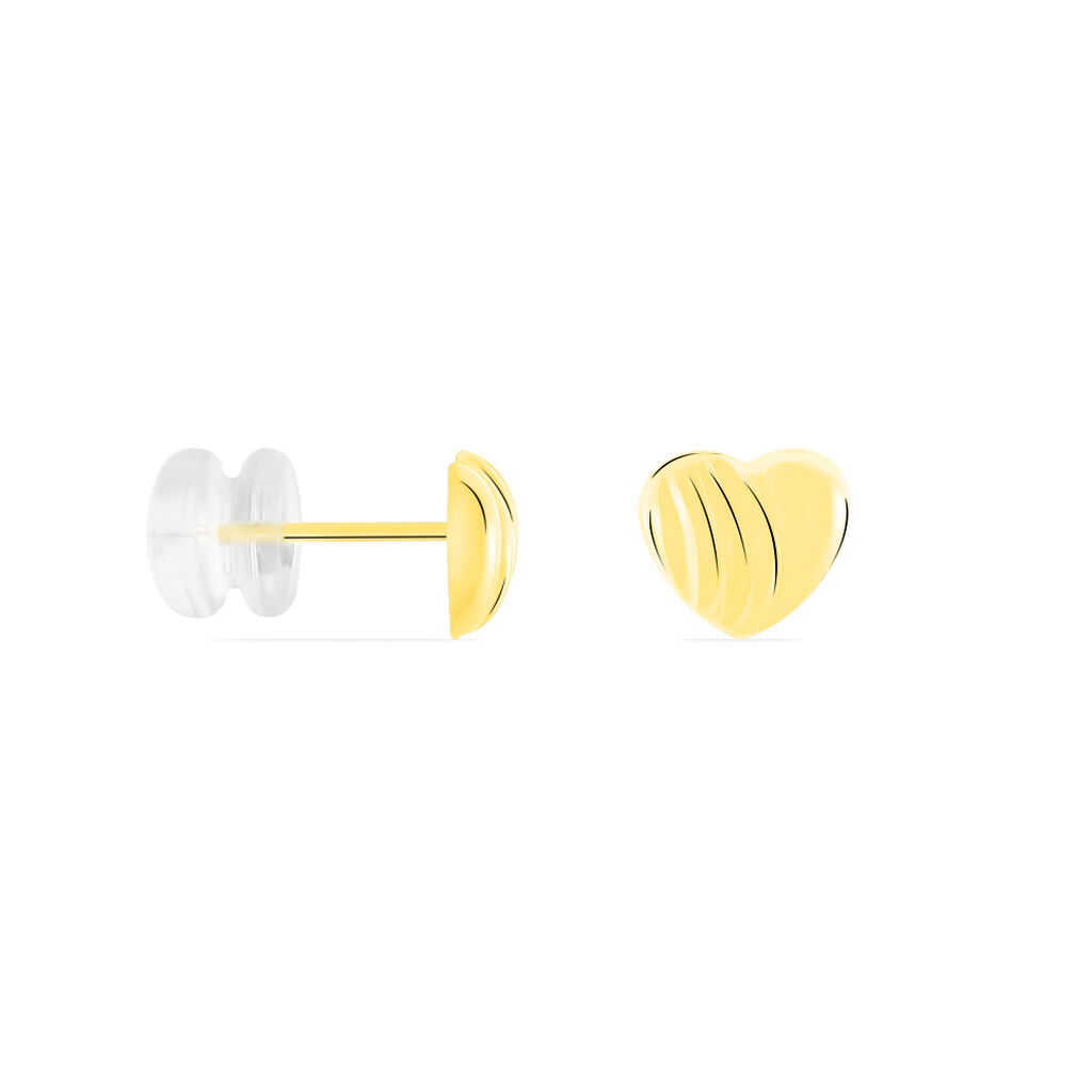 Boucles D'oreilles Puces Anne-maudae Cœurs Or Jaune
