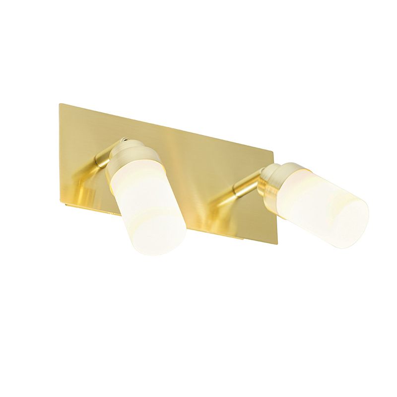 Moderne badkamer spot messing 2-lichts IP44 - Japie