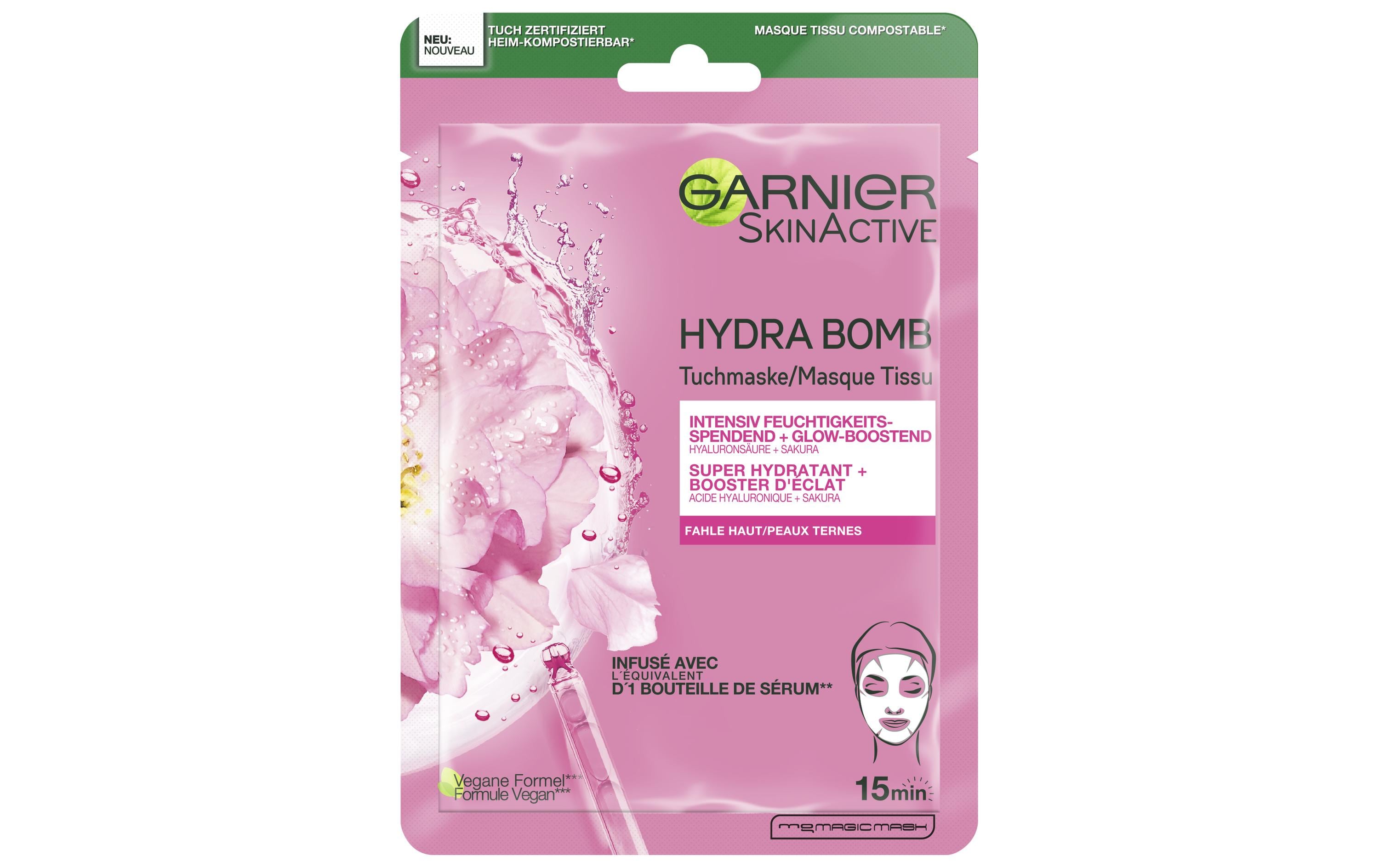 Gesichtsmaske Hydra Bomb Sakura 1 StückTuchmaske für fahle Haut pflegt und versorgt die Haut intensiv mit Feuchtigkeit