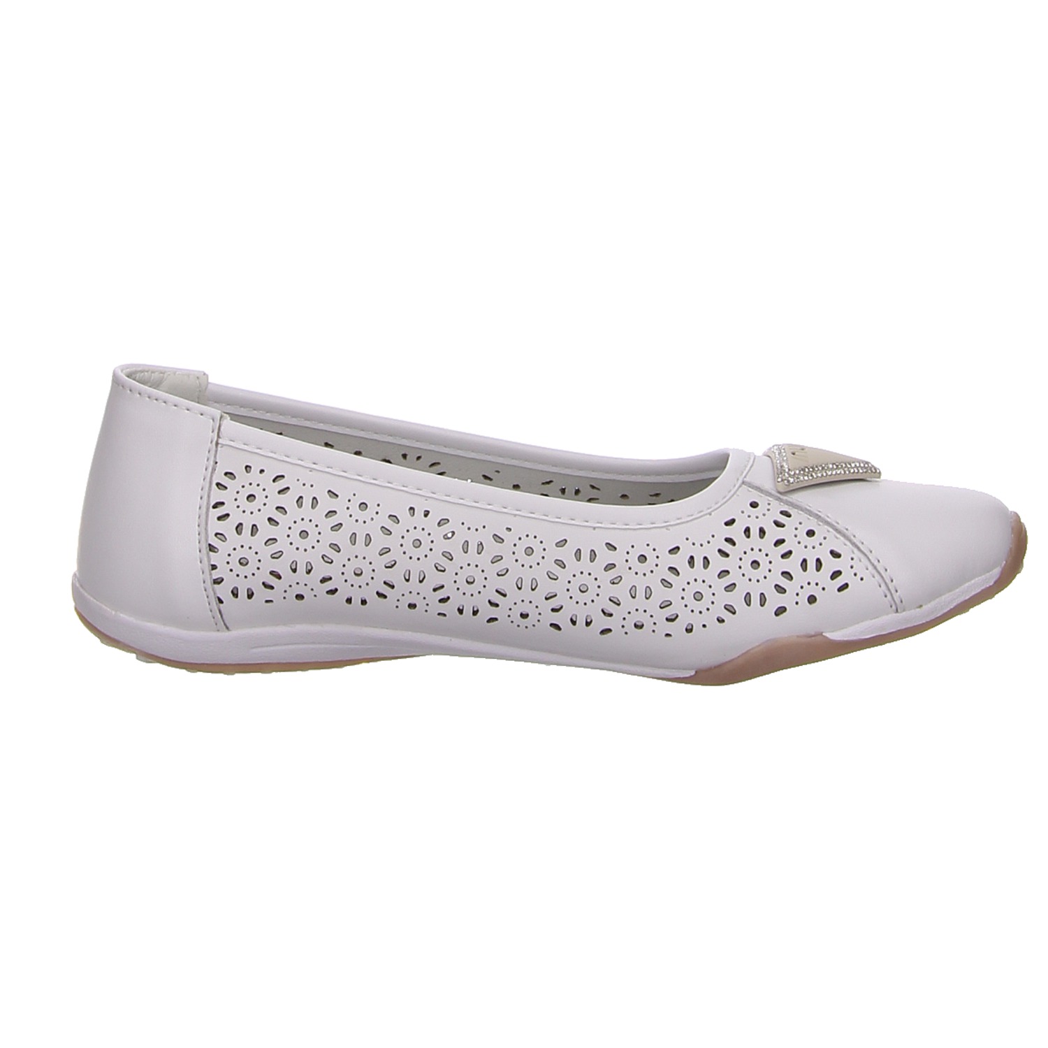 HBH Damen Ballerina weiß weiss/weiss kombi