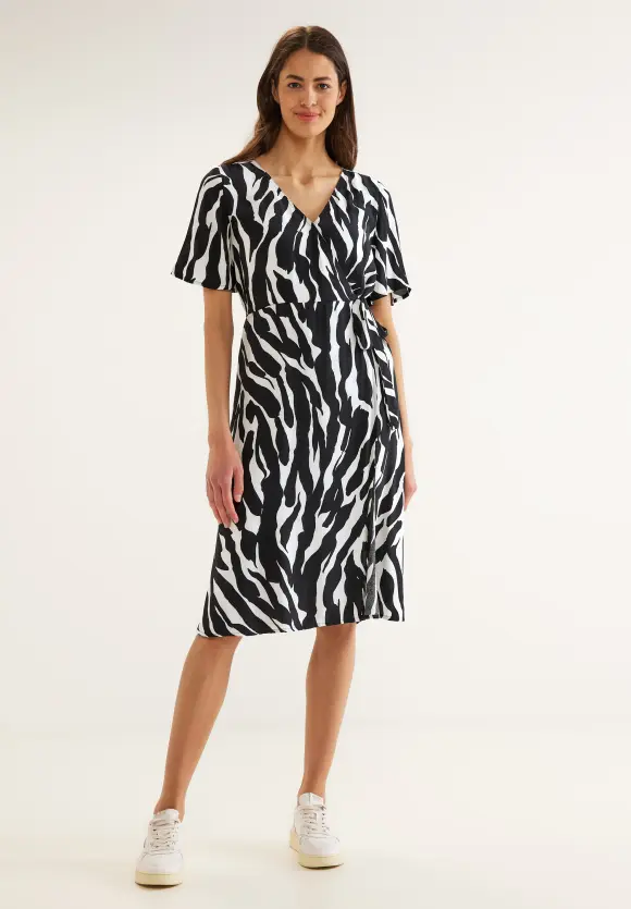 Wrap Zebraprint Kleid - Black