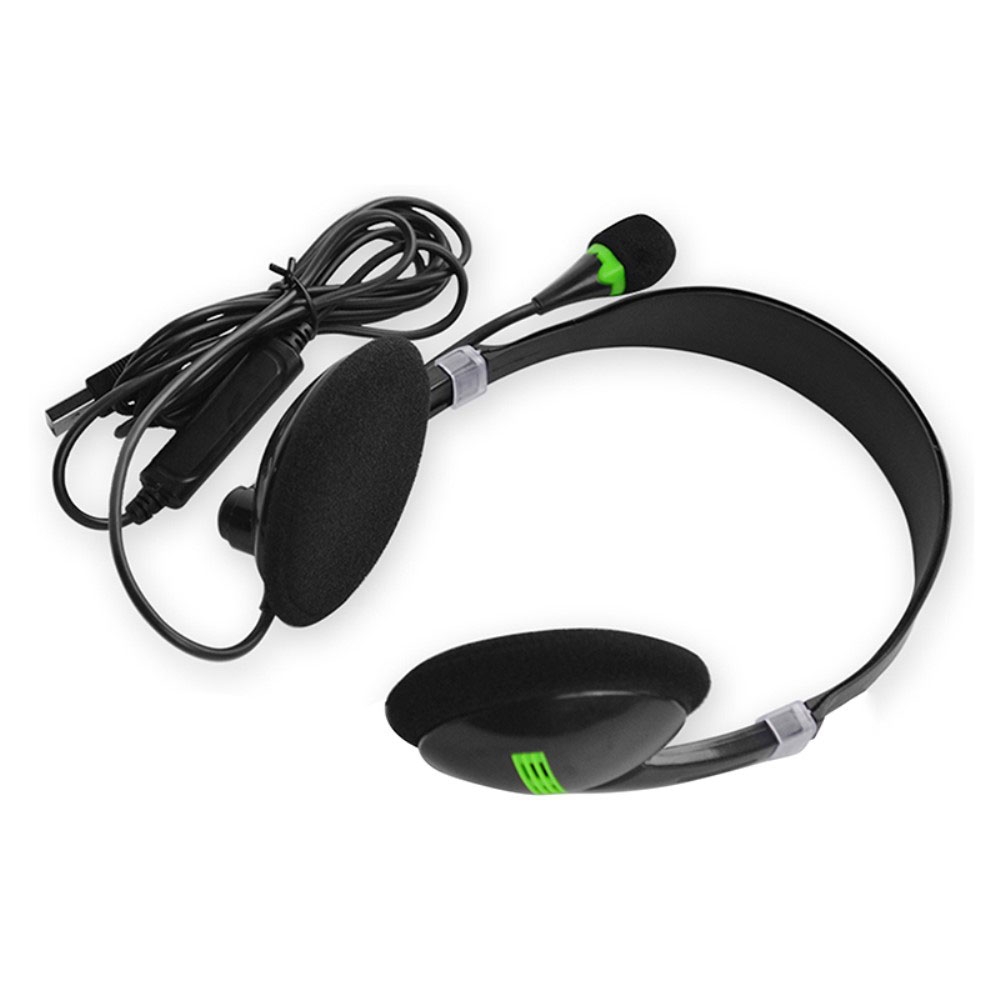 USB Kopfhörer Headset mit Mikrofon   Noise Cancelling - Schwarz / Grün