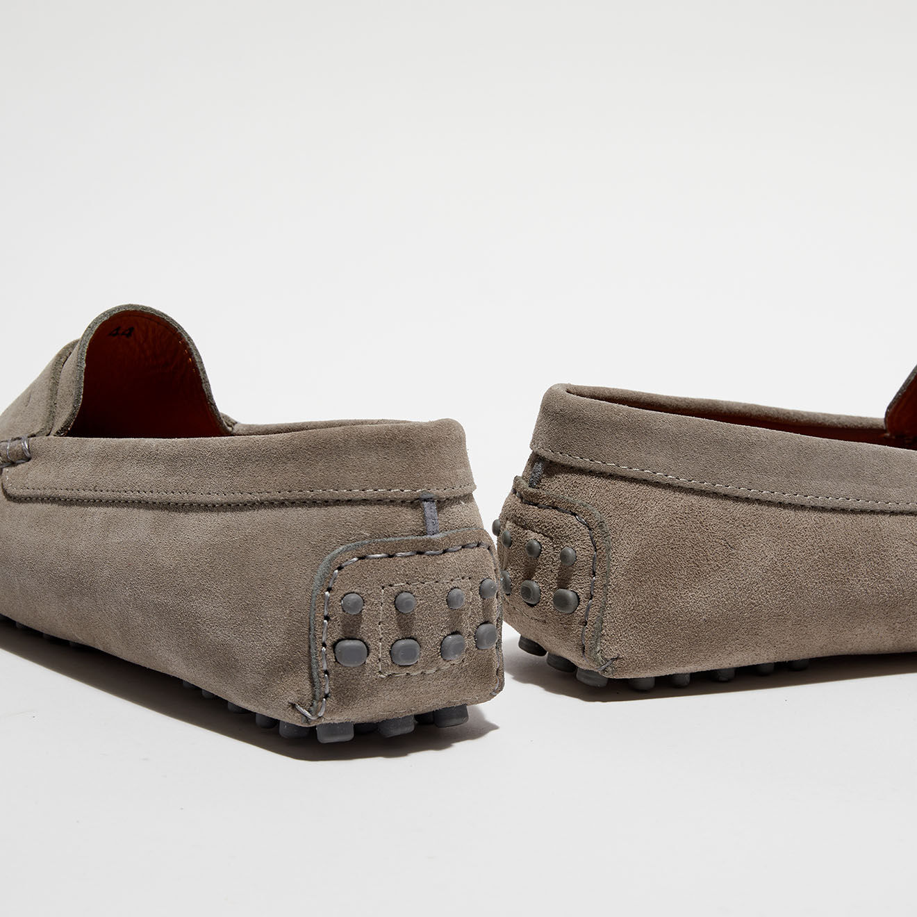 Loafers Mocassins en Velours de Cuir Martin gris