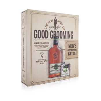 18.21 Man Made Book of Good Grooming Gift Set Volume 4: Spiced Vanilla (Wash 532ml   Oil 60ml)  2pcs