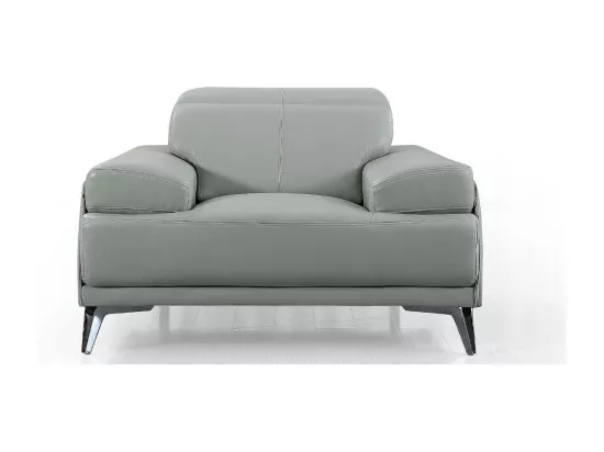 Fauteuil cuir Design GARLIK Gris perle