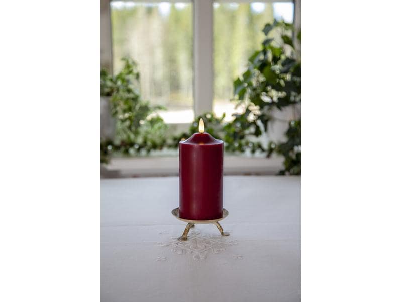 Star Trading LED-Kerze Pillar Flamme, 17 cm, Rot LED-Kerze für Innenbereich