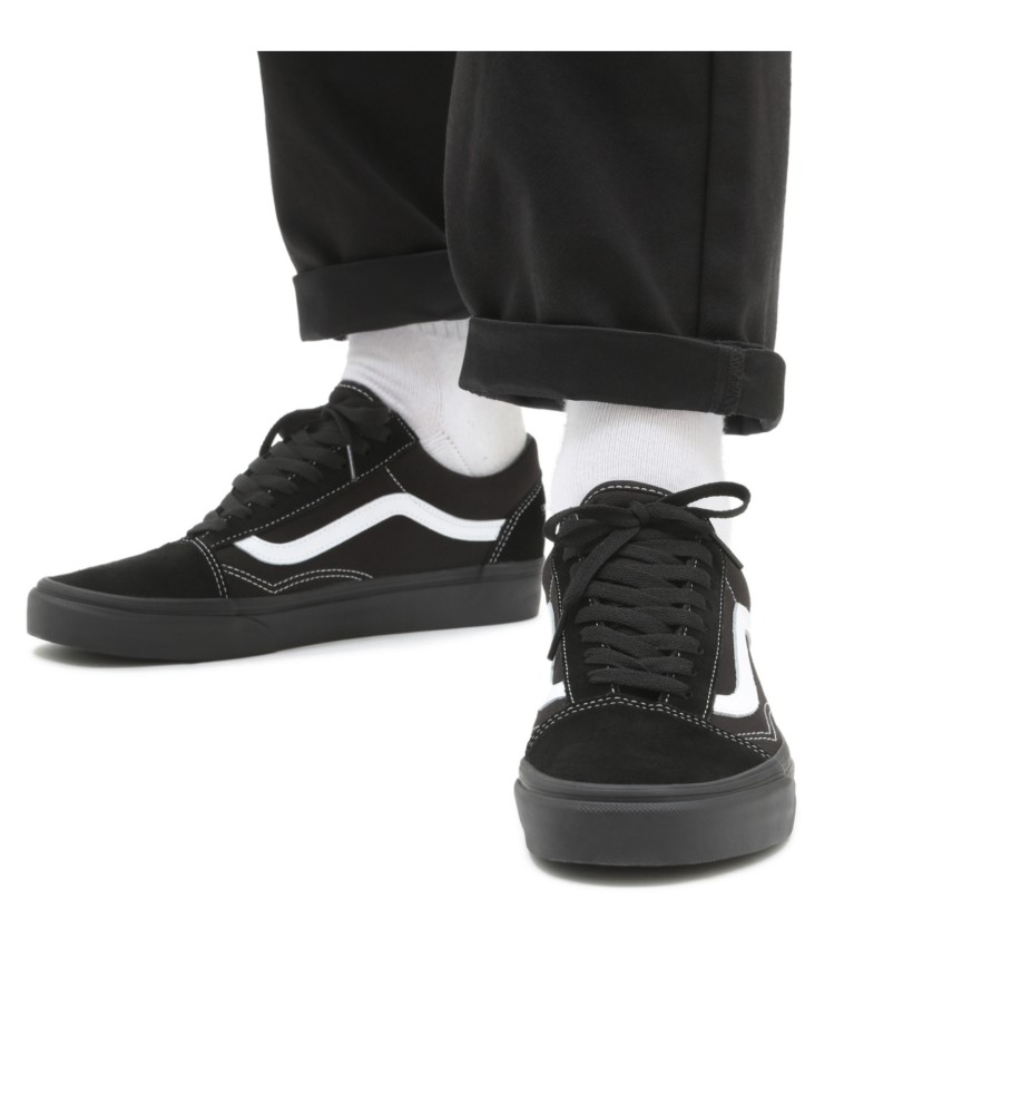 Tênis Vans Old Skool de couro, preto