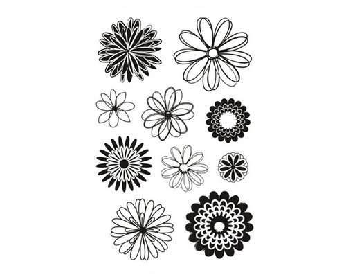 Siliconen stempel bloem 11x15,5 cm