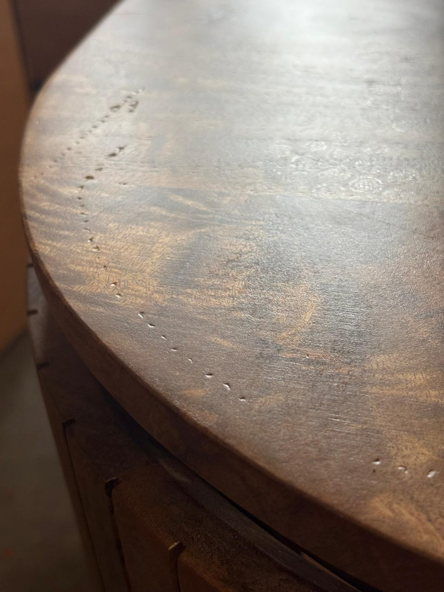SCHADEMODEL: Livli Estrela badmeubel met ribbelfront 130cm mangohout zonder waskom