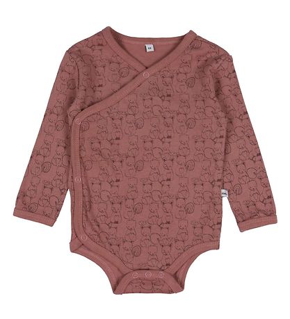 Pippi Baby Slå-om Bodyer l/æ - 4-pak - Burlwood