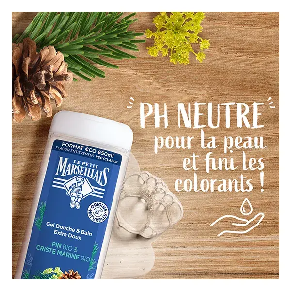 Le Petit Marseillais Gel de banho extra suave com pinho orgânico e erva-doce orgânica 650 ml