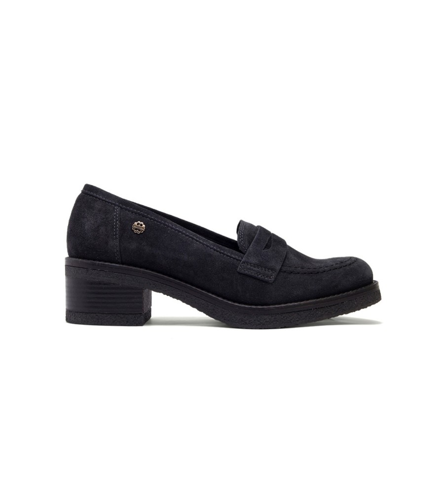 Mocassins Porronet Paris em couro preto - Altura do salto: 5 cm -