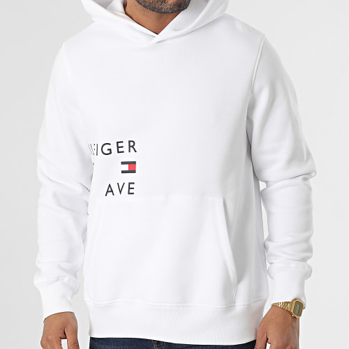 Sweat Capuche Off Placement Text 9303 Blanc