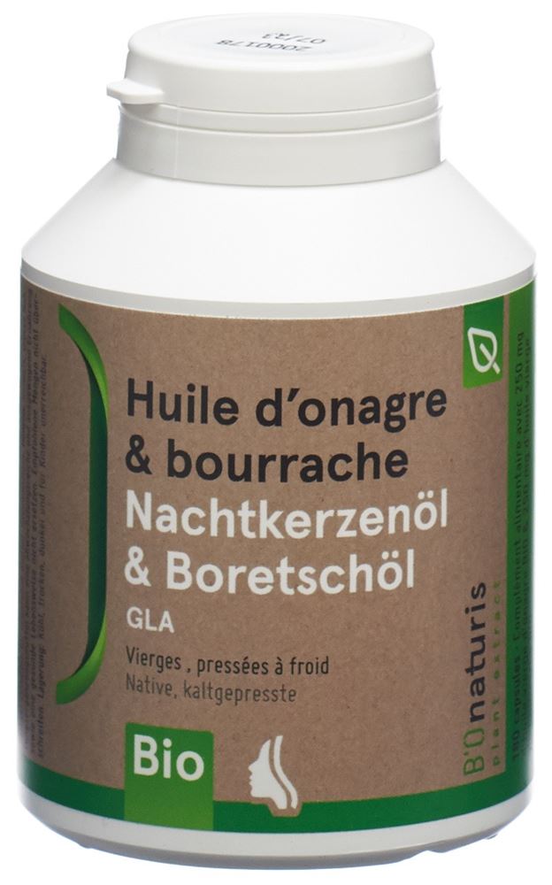 BIONATURIS Nachtke Borretschöl Kaps 500 mg Bio 180 Stk