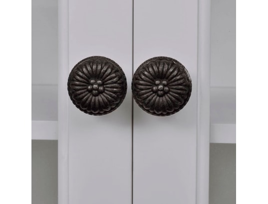 VIDAXL - Meuble haut Placard mural de cuisine avec porte en verre bois blanc
