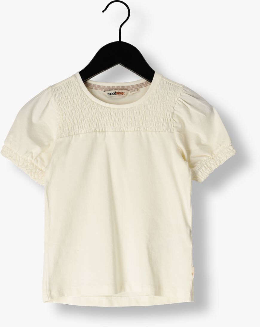 MOODSTREET ecru moodstreet t-shirt girls t-shirt smock sleeve