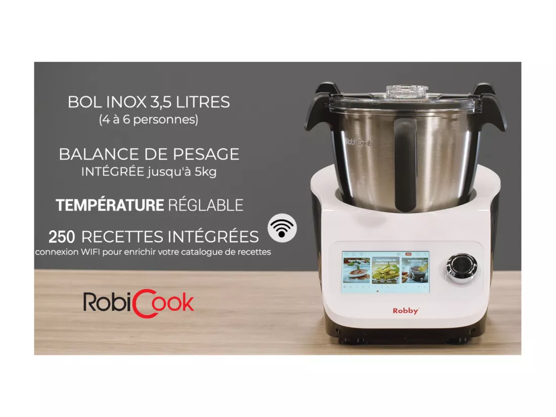 Robby Robot cuiseur multifonctions avec balance intégrée et écran tactile - robicook