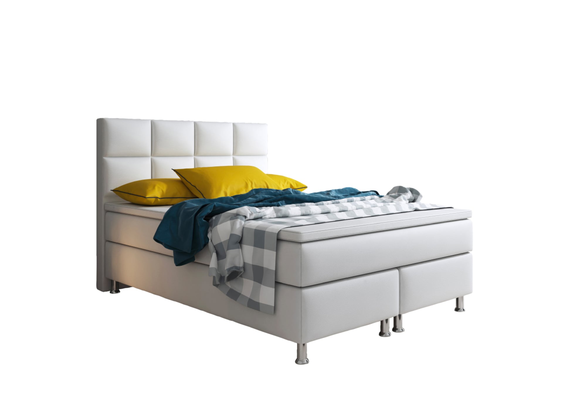 Boxspringbett MIAMI 140 x 200 cm weiß
