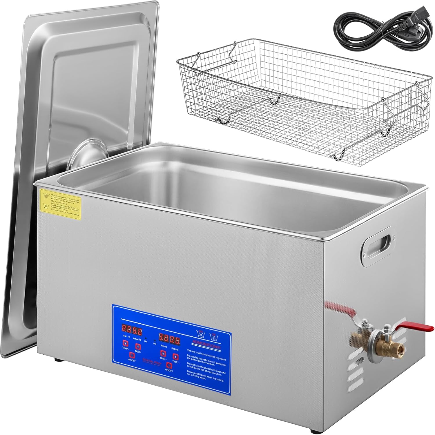 VEVOR JPS-80A Ultraschallreiniger 22L Reiniger Ultraschall Ultrasonic Cleaner Ultraschallreinigungsgerät Edelstahl mit Digitaler Anzeige für Schmuck Brillen und Zähne