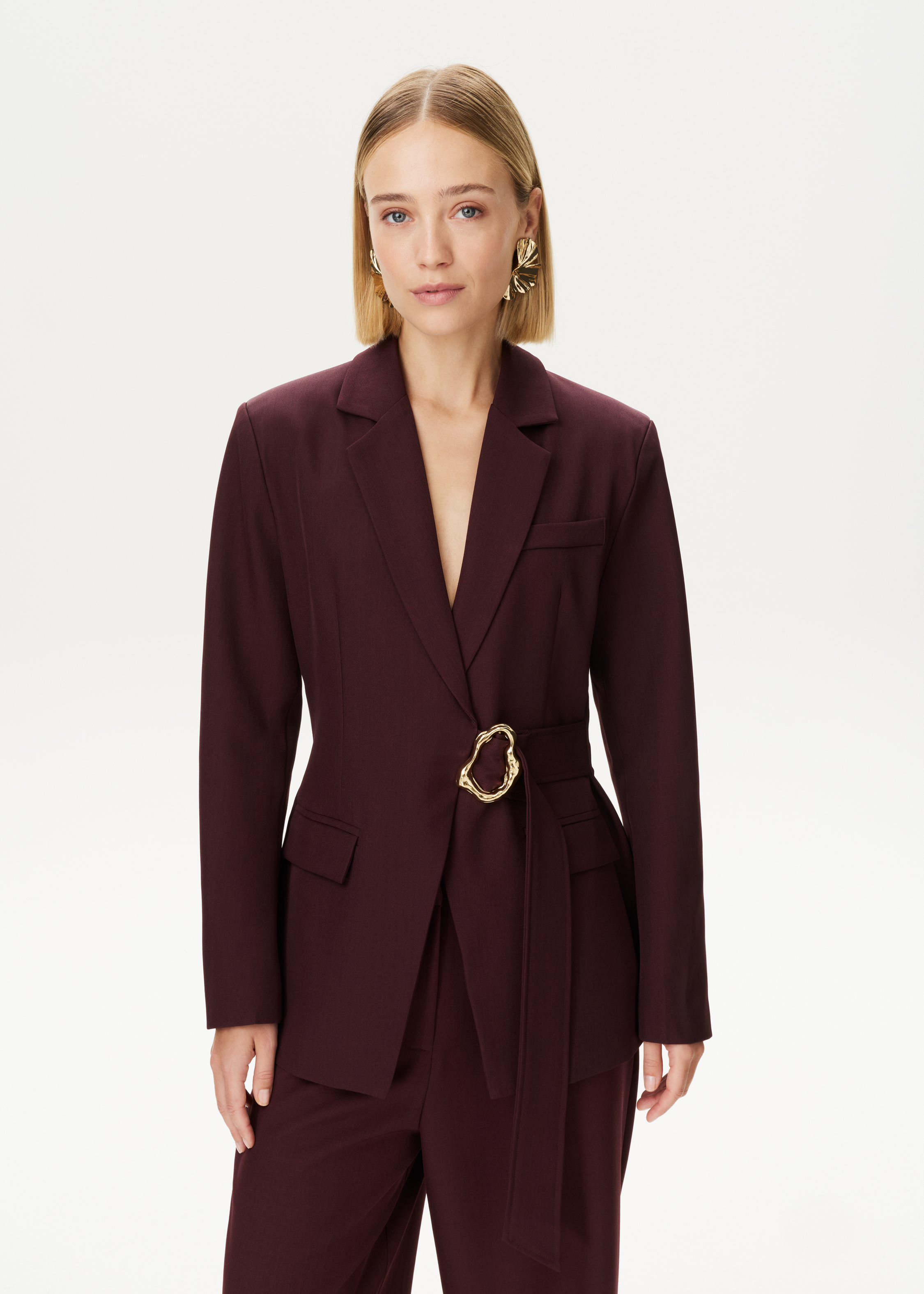Blazer met asymmetrische gesp