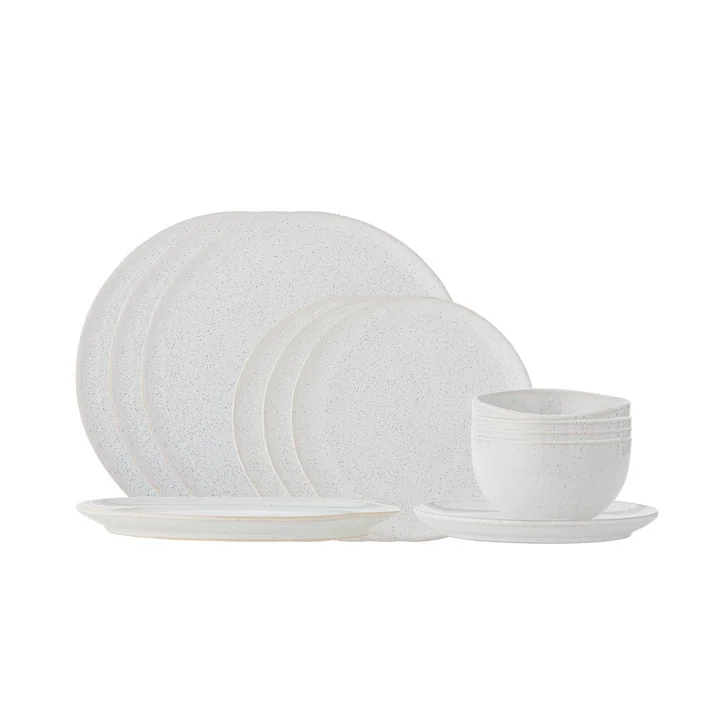 Bloomingville - Addison Geschirr Dinner-Set, weiss (12-tlg.)