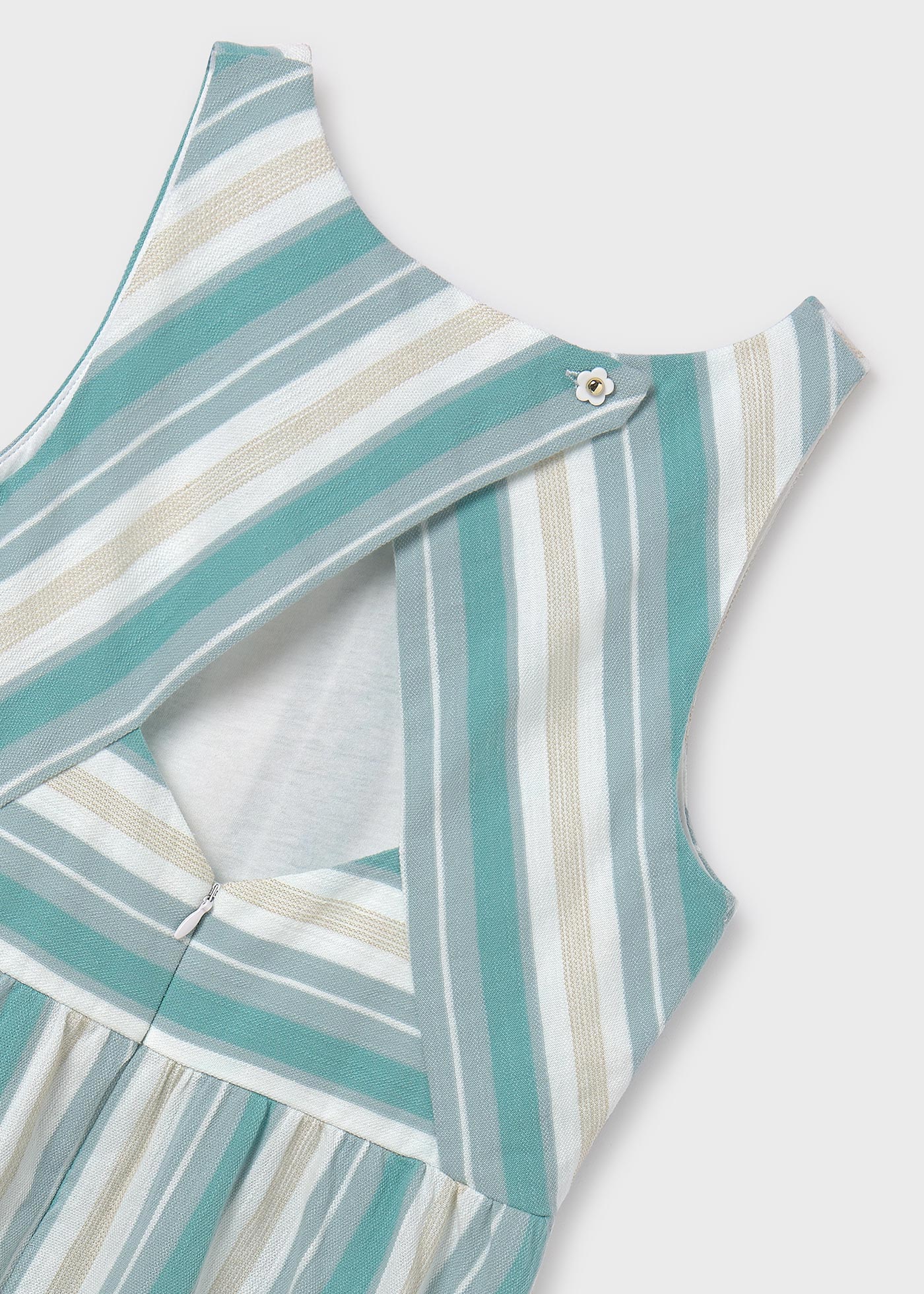 Vestido de malha listrada nas costas para menina da Better Cotton