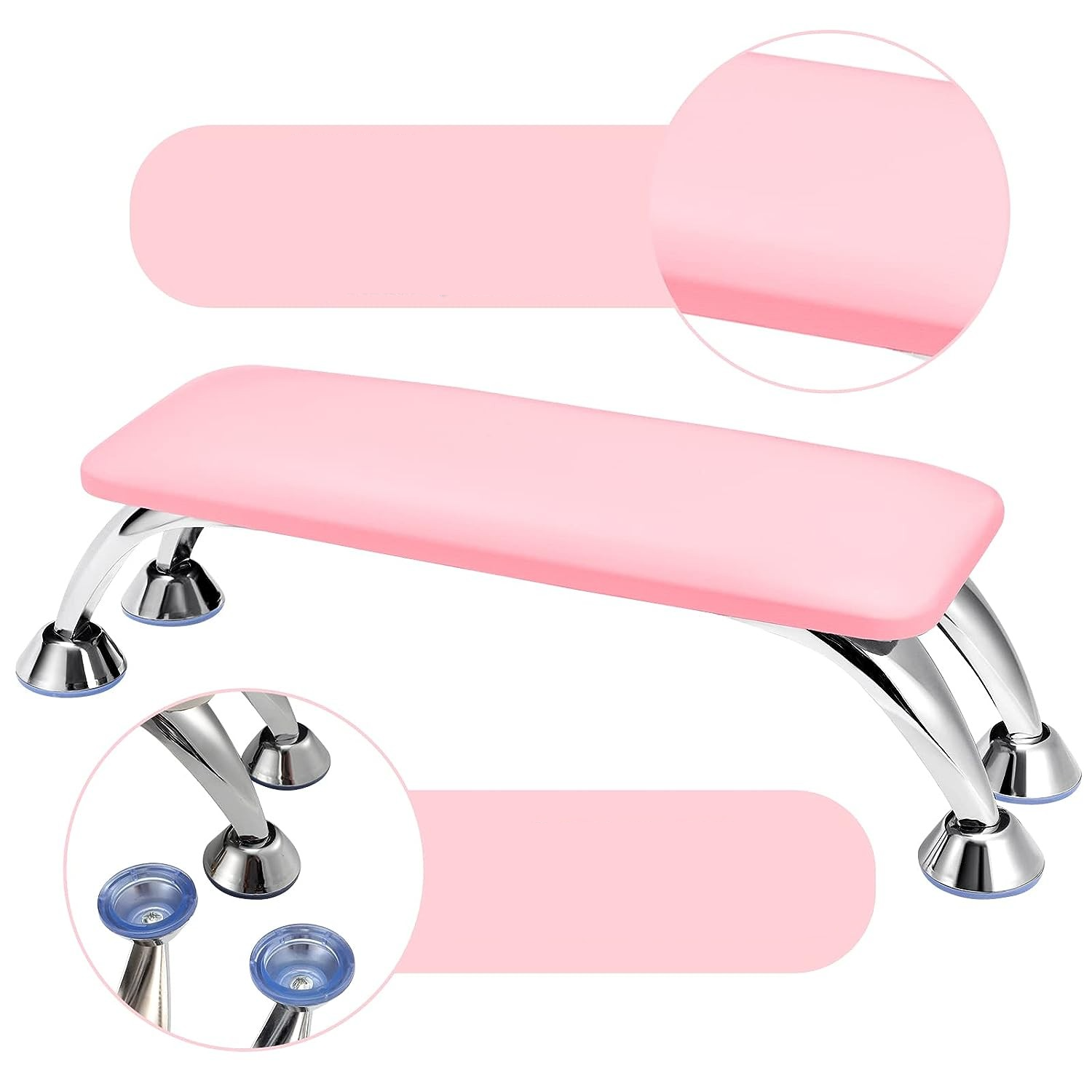 (40x15cm) Nagel Handkissen Nail Art Handauflage Lackierhilfe für Maniküre / Pediküre - Pink