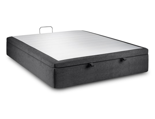 SOMMEIL DE PLOMB - Sommier 140 x 200 Sommier coffre tissu noir 140x200 h39cm