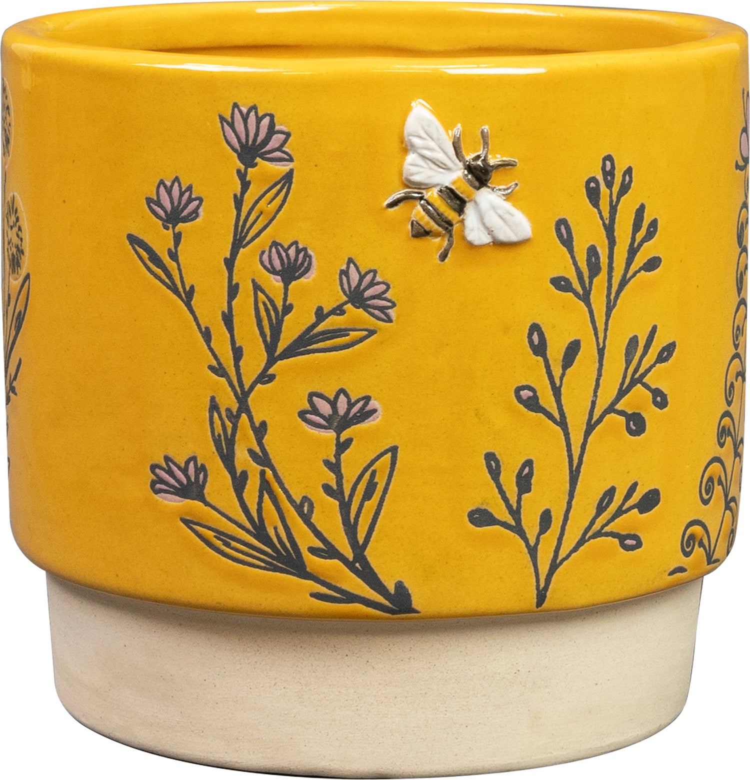 TS bloempot op voet Insect geel D 14 H 13 cm