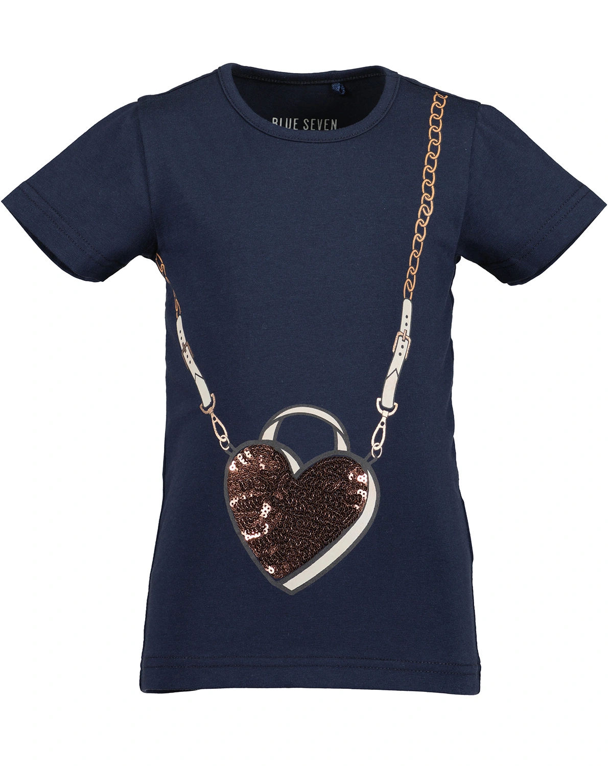 T-Shirt HEART BAG mit Pailletten in blau