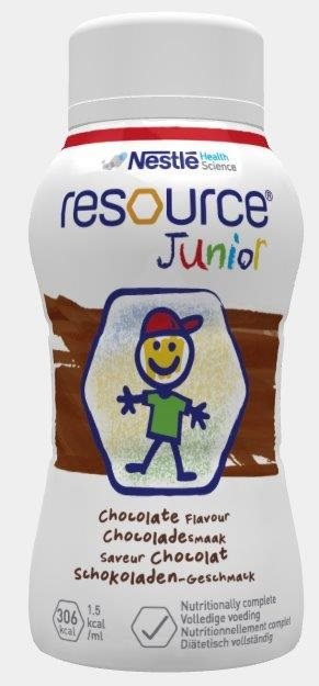RESOURCE Junior<br>4 × 200 ml, Flasche, Emulsion zum Einnehmen, Schokolade