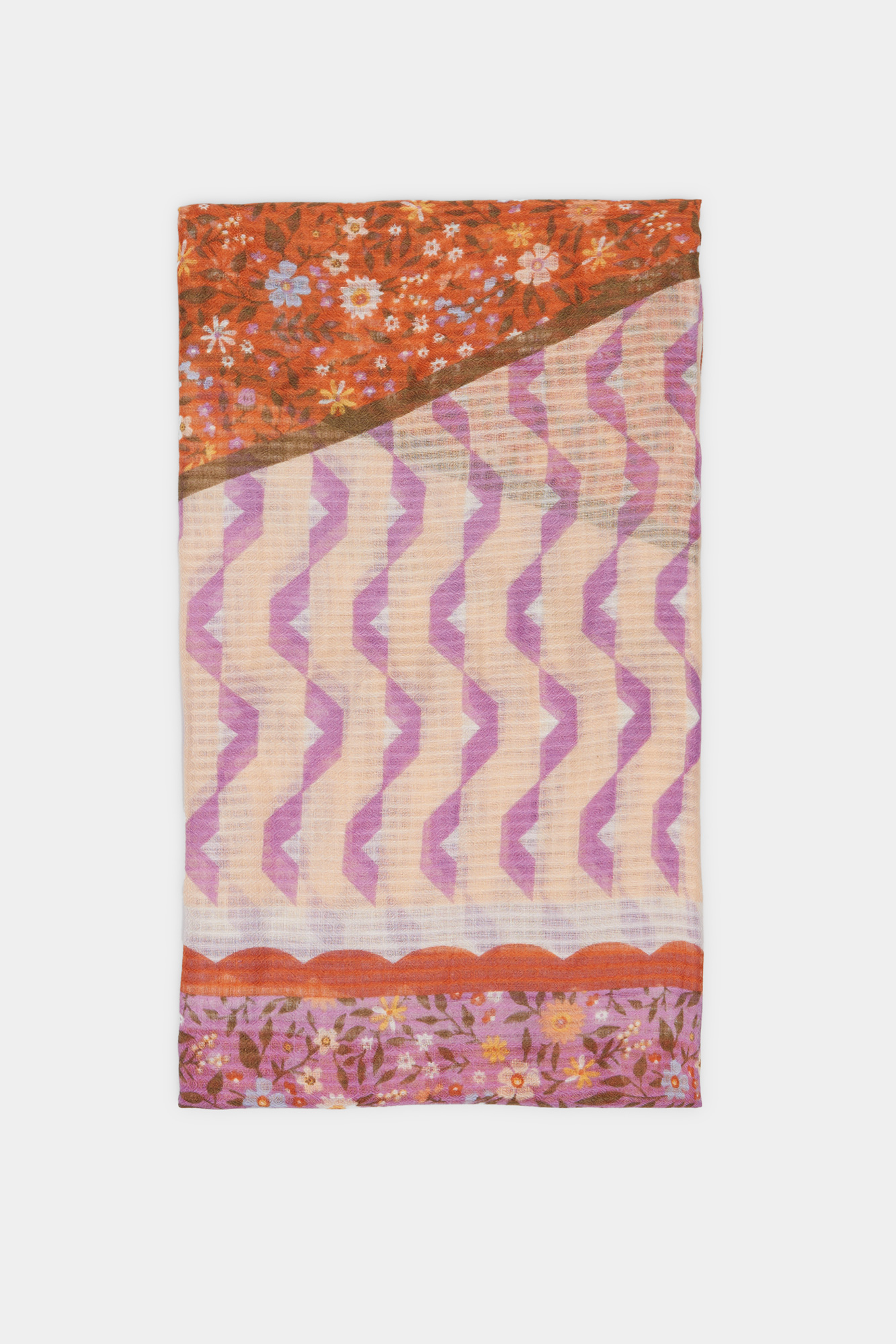 Cachecol Floral Patchwork