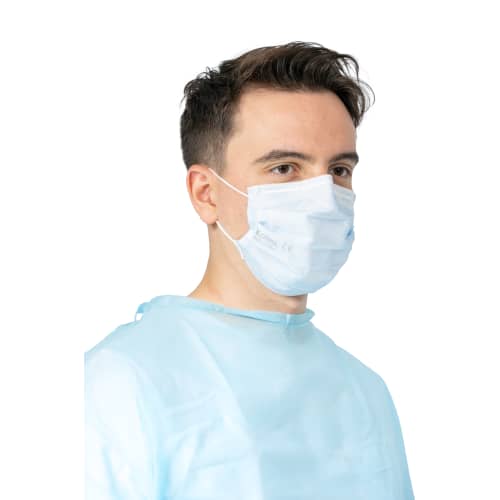 Masque médical Op'R type IIR bleu à élastiques Kolmi