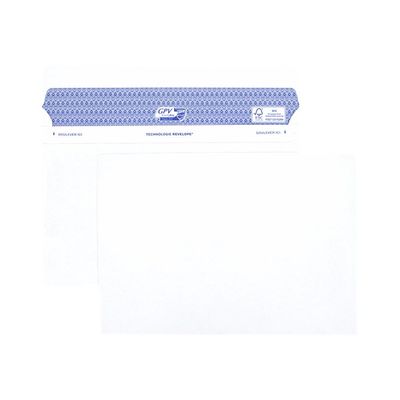 GPV Secure - 100 Enveloppes C5 162 x 229 mm - 90 gr - sans fenêtre - blanc - autocollante