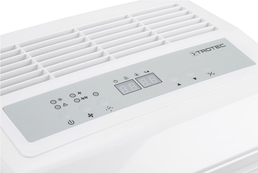 TROTEC TTK 90 E Déshumidificateur d'air, Déshumidificateur Electrique, Déshumidificateur Portable, Absorbeur d'humidité, Déshumidification max. 30 l/j, pour 90 m² max., Hygrostat intégré
