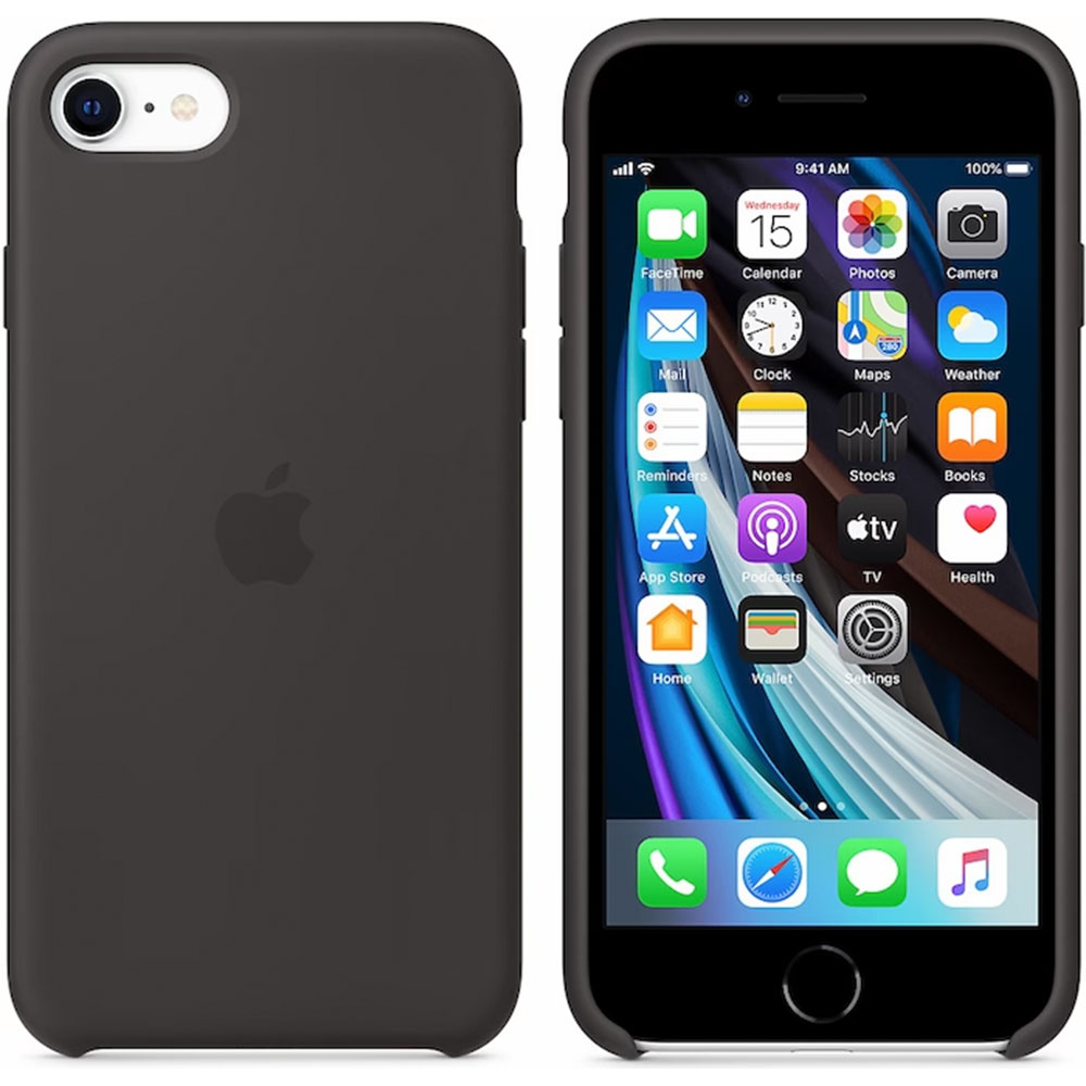 iPhone SE (2022/2020) / 8 / 7 Silikon Case Hülle (MXYH2ZM/A) - Schwarz