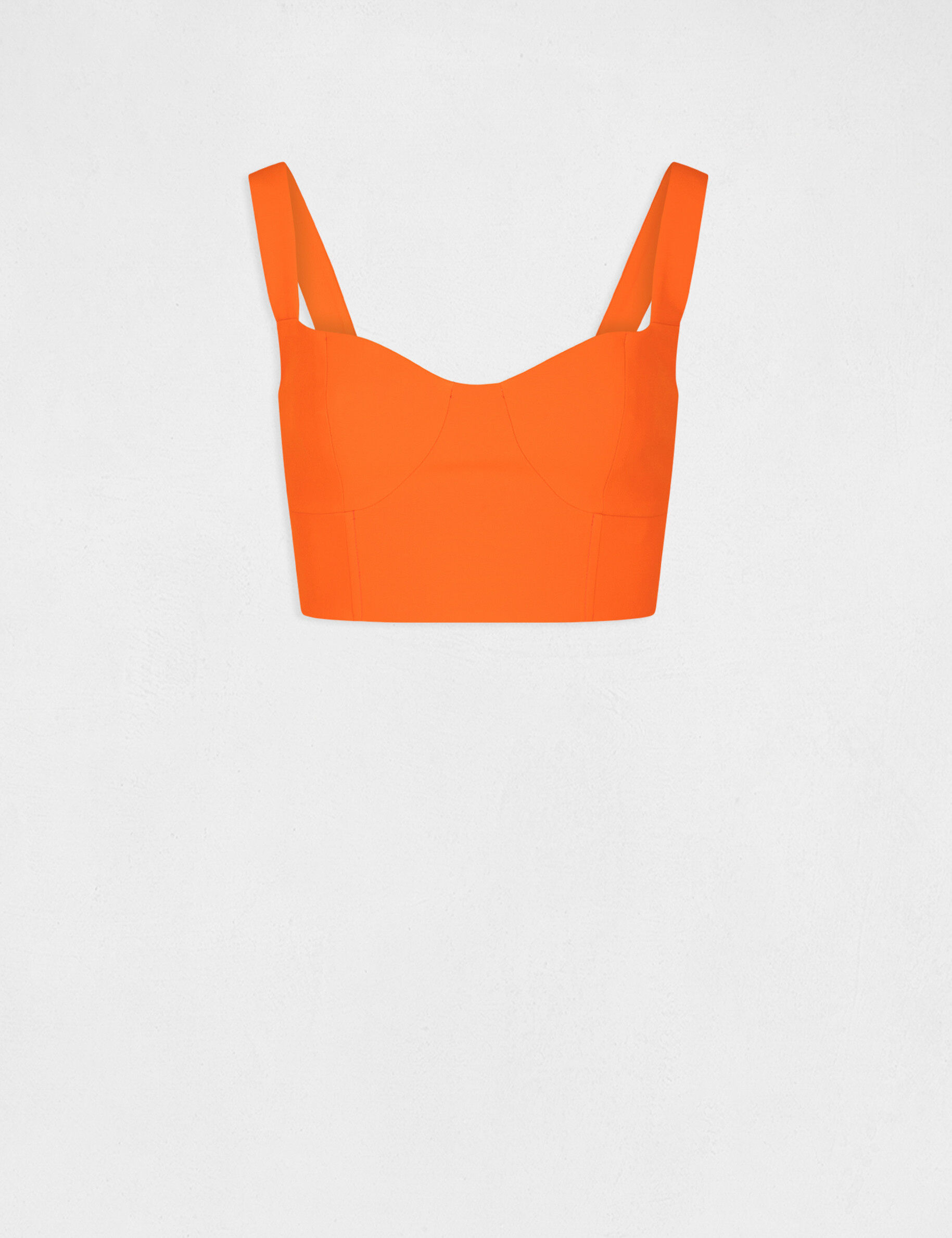 Bustier bretelles larges orange femme - orange