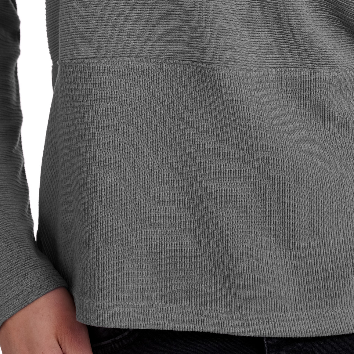 Gina Benotti Damen Langarmshirt in strukturierter Qualität grau