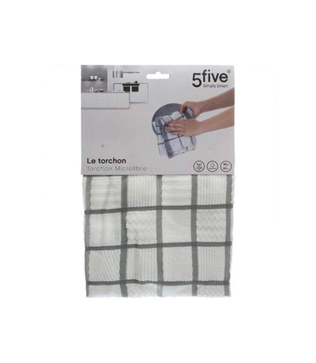 Torchon de Cuisine Microfibre Ménager 60cm Gris