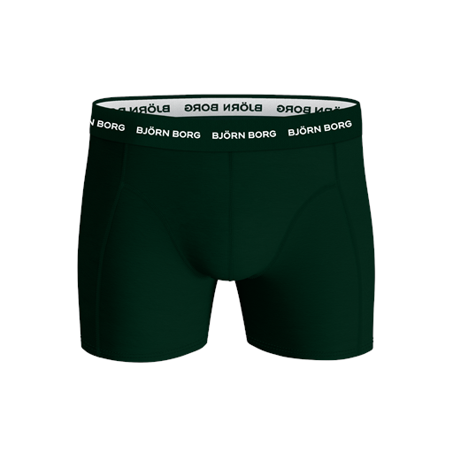 Björn Borg Cotton Stretch 5-pak Boxershorts, Mørkegrøn/Sort/Print, M